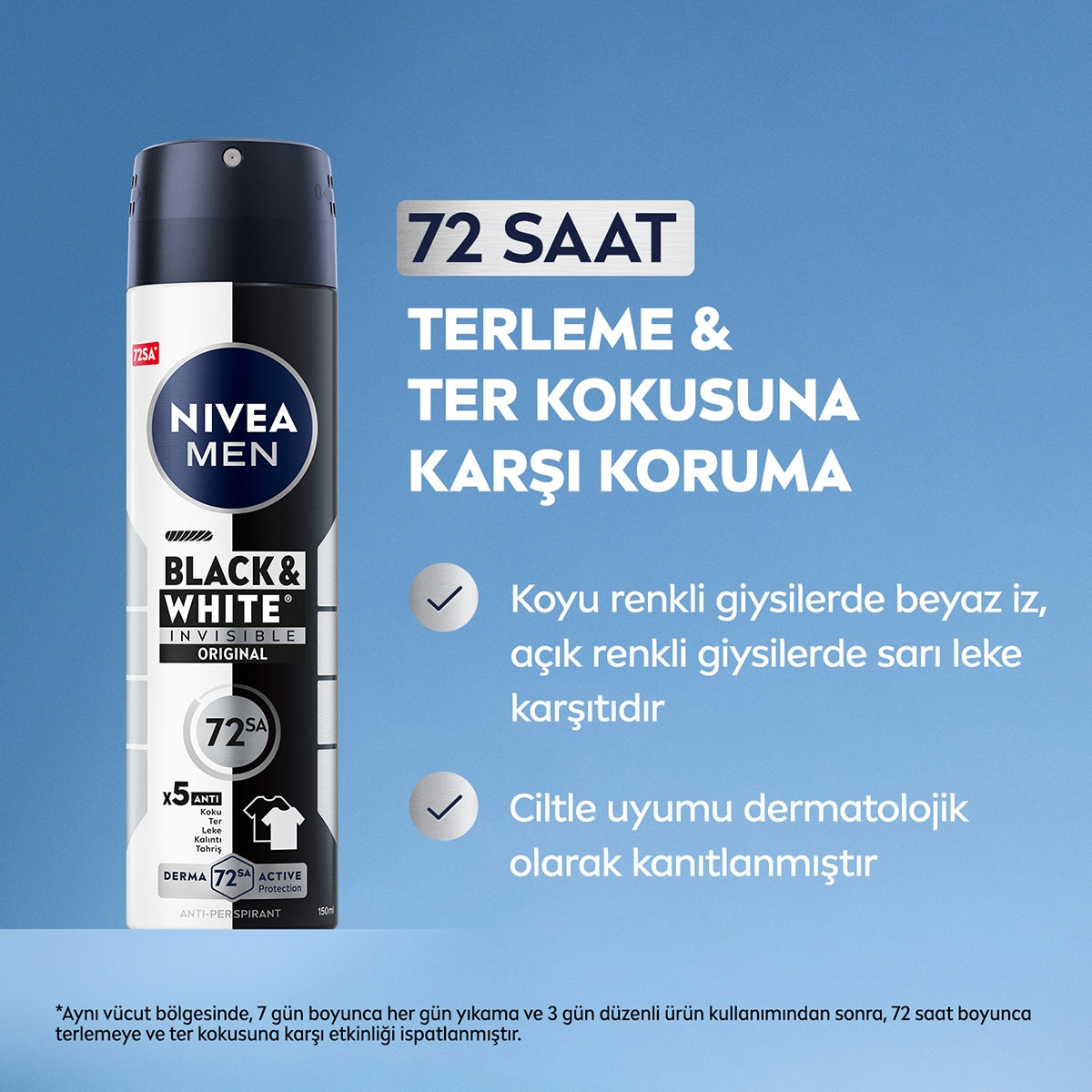 Black & White Invisible Original Erkek  Deo Sprey 150 ml