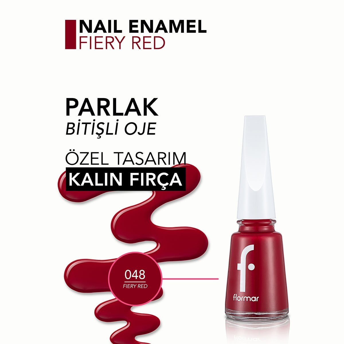 Nail Enamel Fiery Red 048