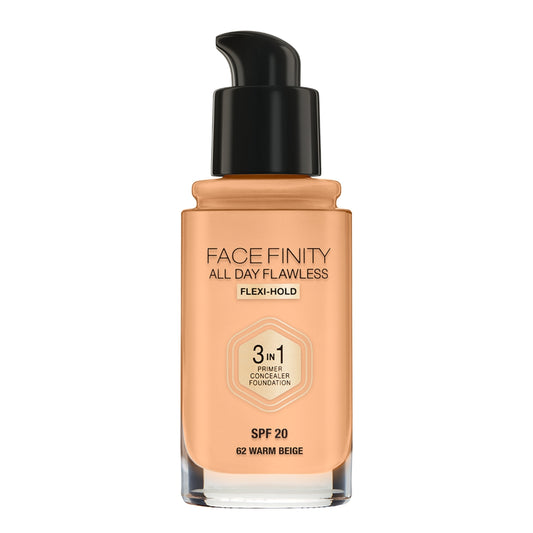 Facefinity 3in1 Primer Kapatıcı Fondöten 62 Warm Beige