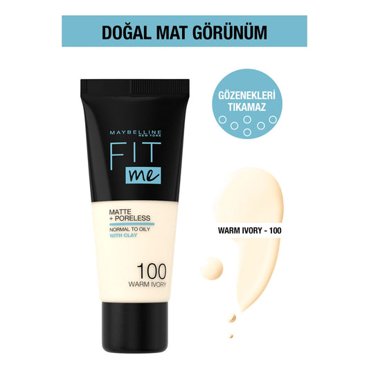 Fit Me Matte Fondöten 100 Warm Ivory