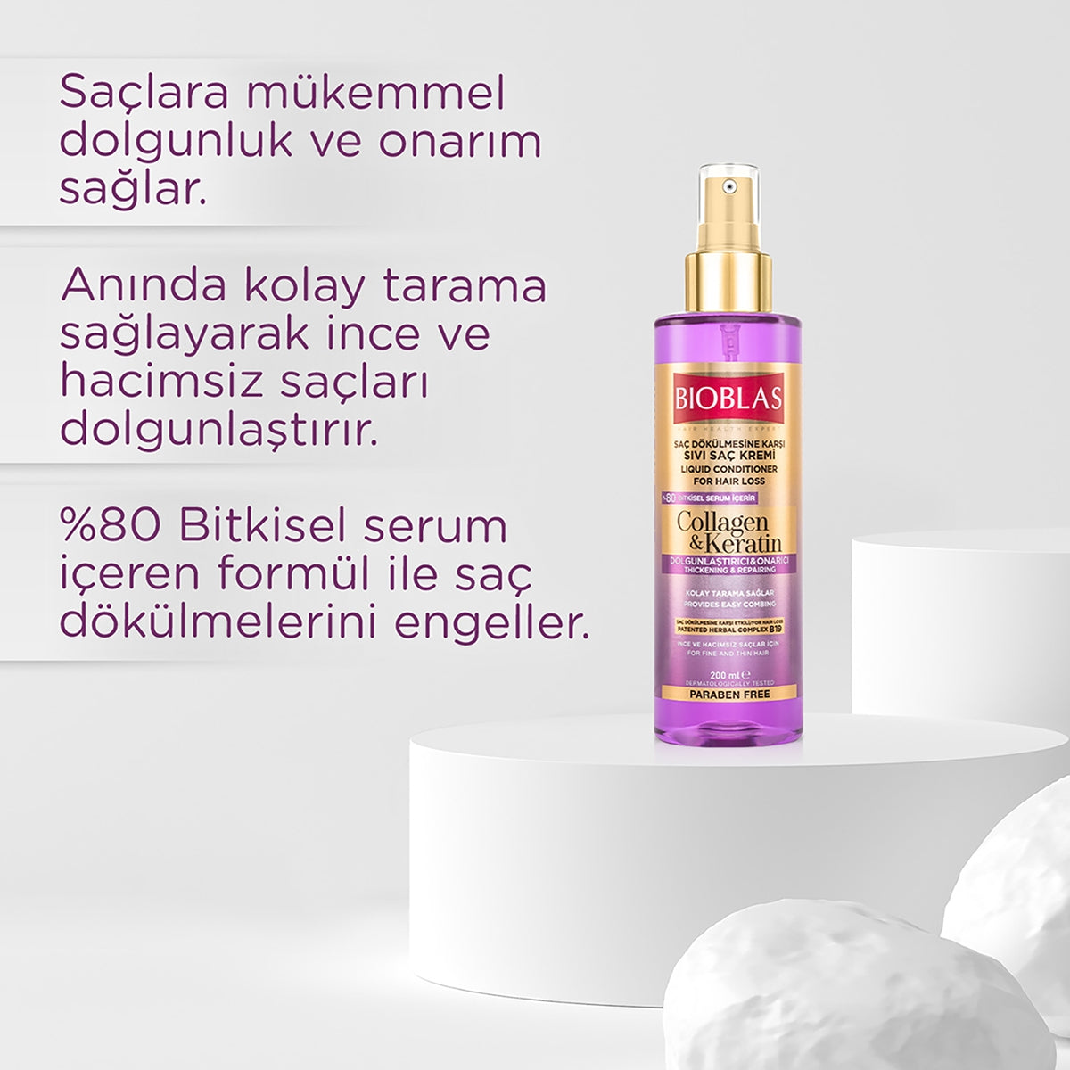 Kolajen&Keratin Dolgunlaştırıcı ve Onarıcı Sıvı Saç Kremi 200 ml