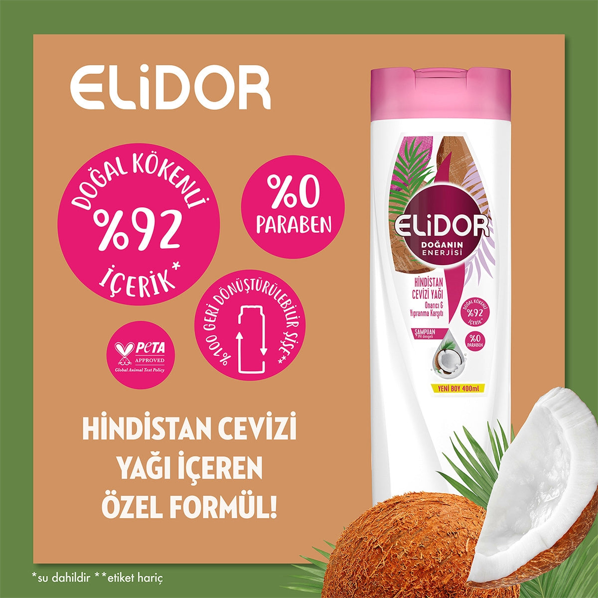 Şampuan Hindistan Cevizi Yağı 400 ml