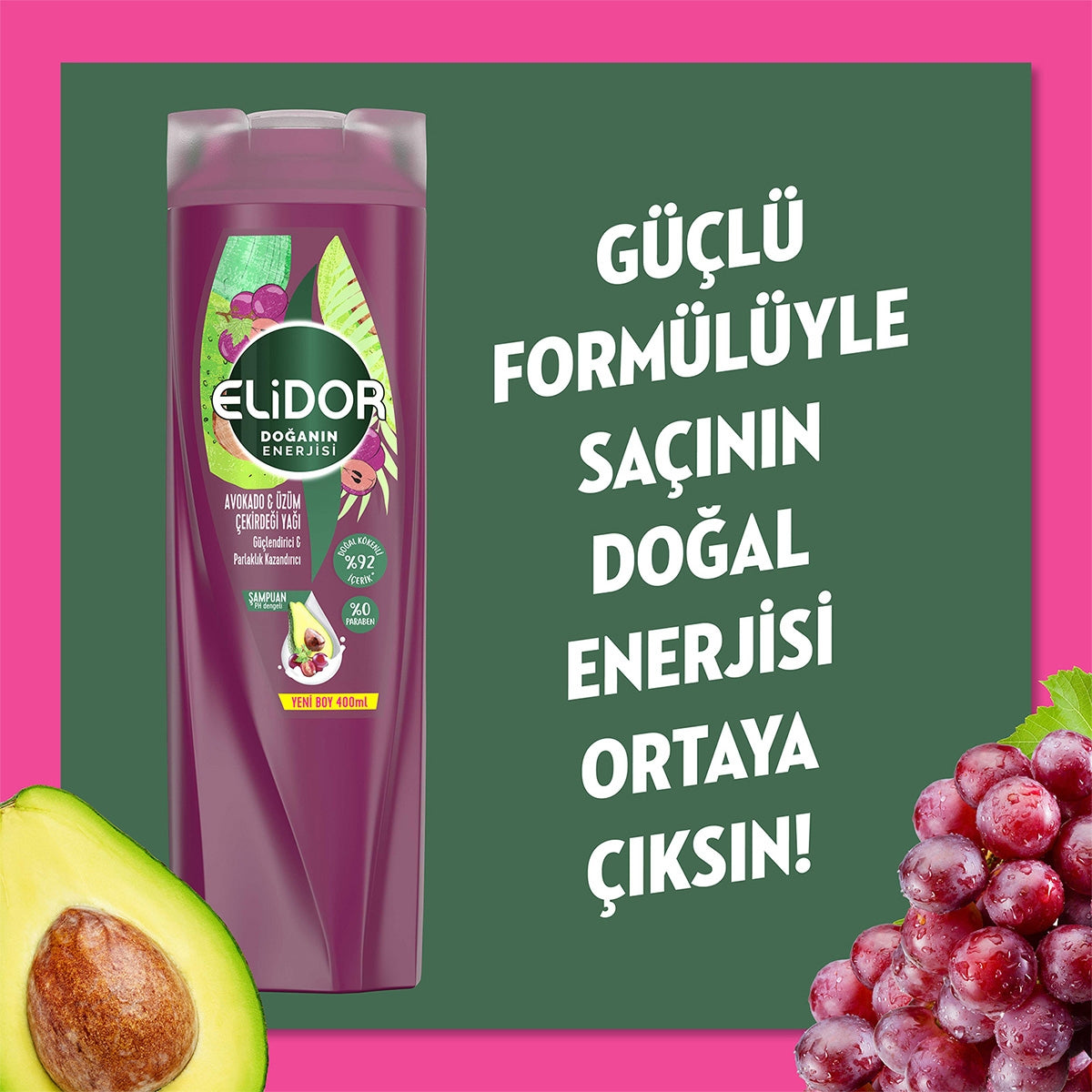 Şampuan Avokado & Üzüm Çekirdeği Yağı 400 ml