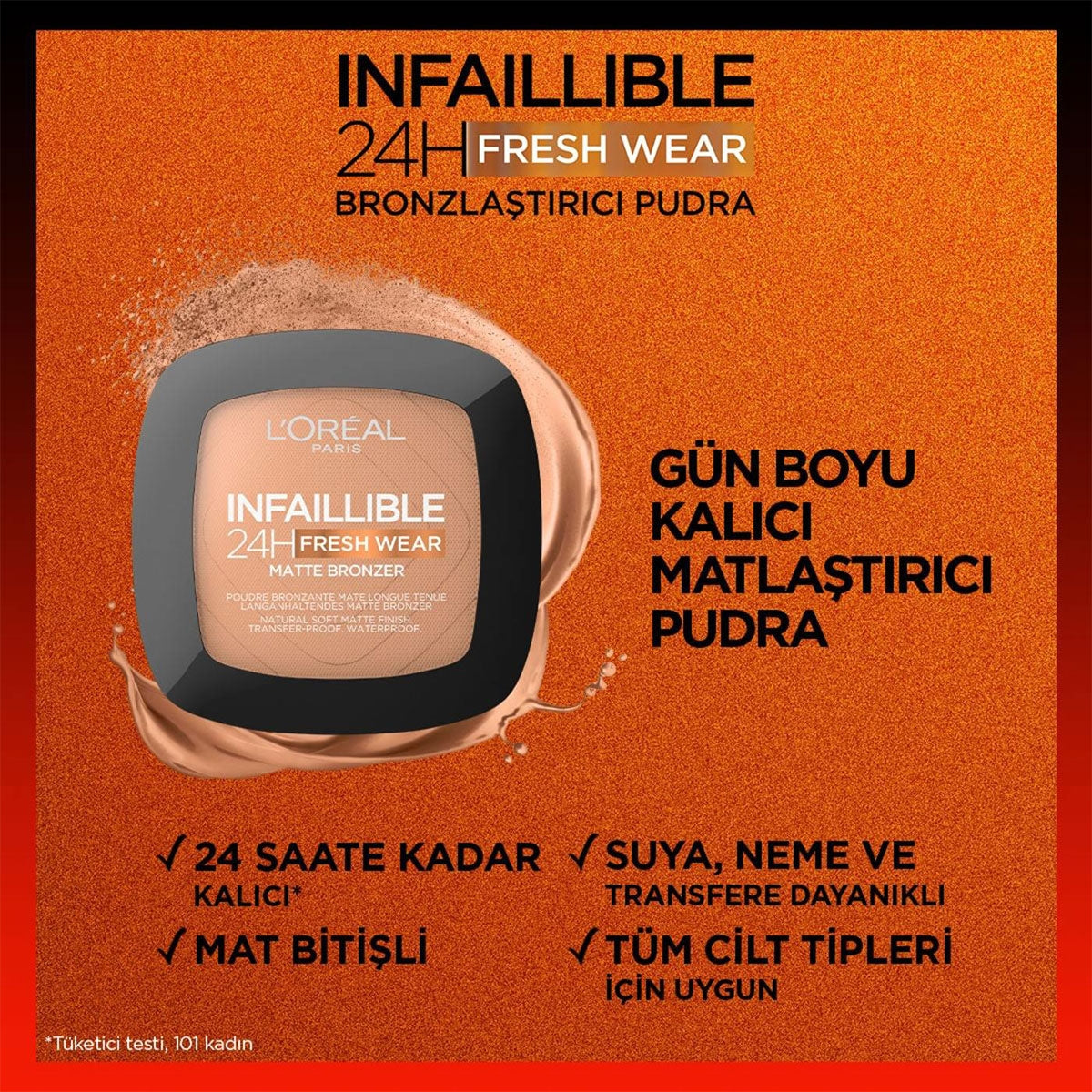 Pudra İnfaillible 24H Fresh Wear Mat Bronzer 300 Light Medıum