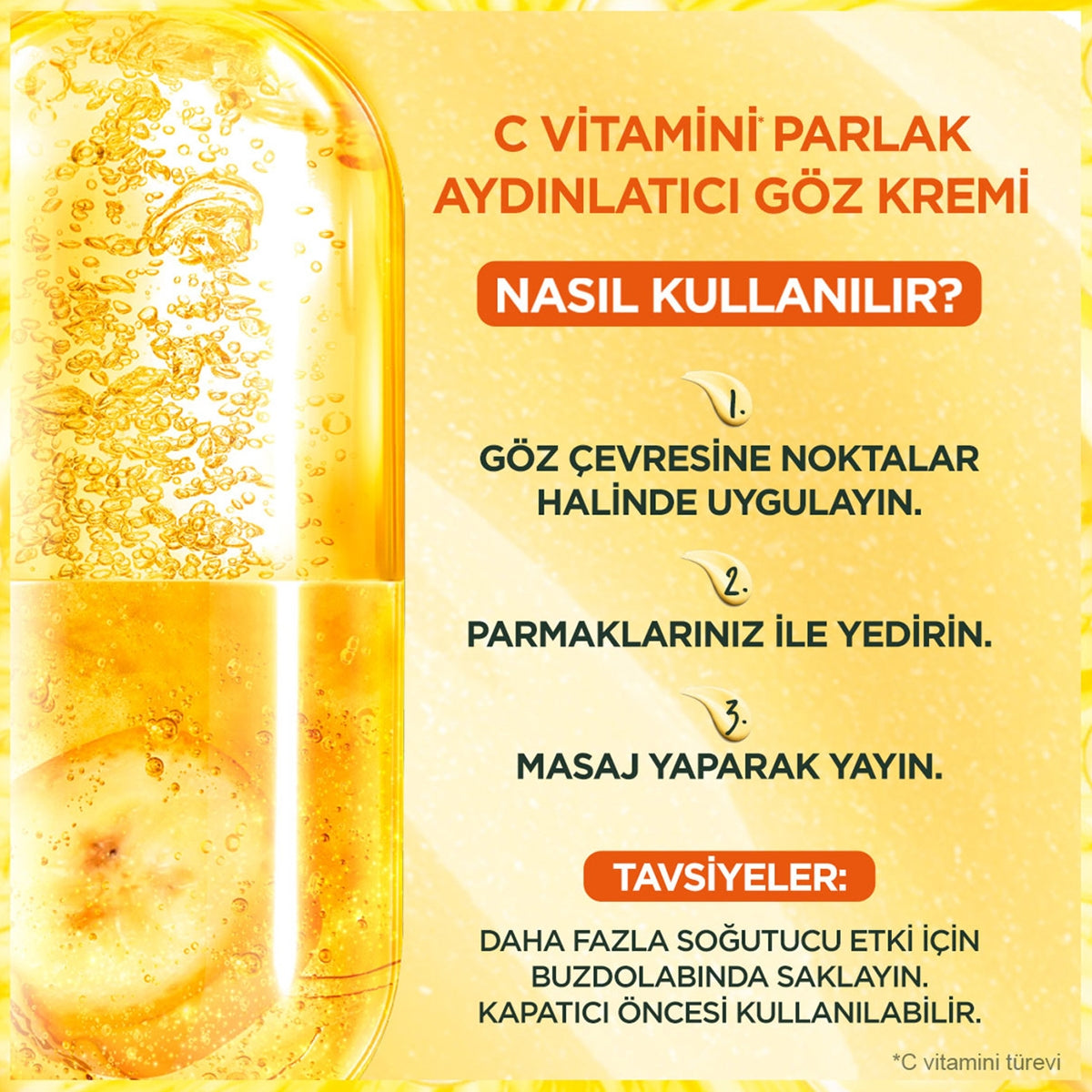 Göz Çevresi Bakım Kremi C Vitamini 15 ml