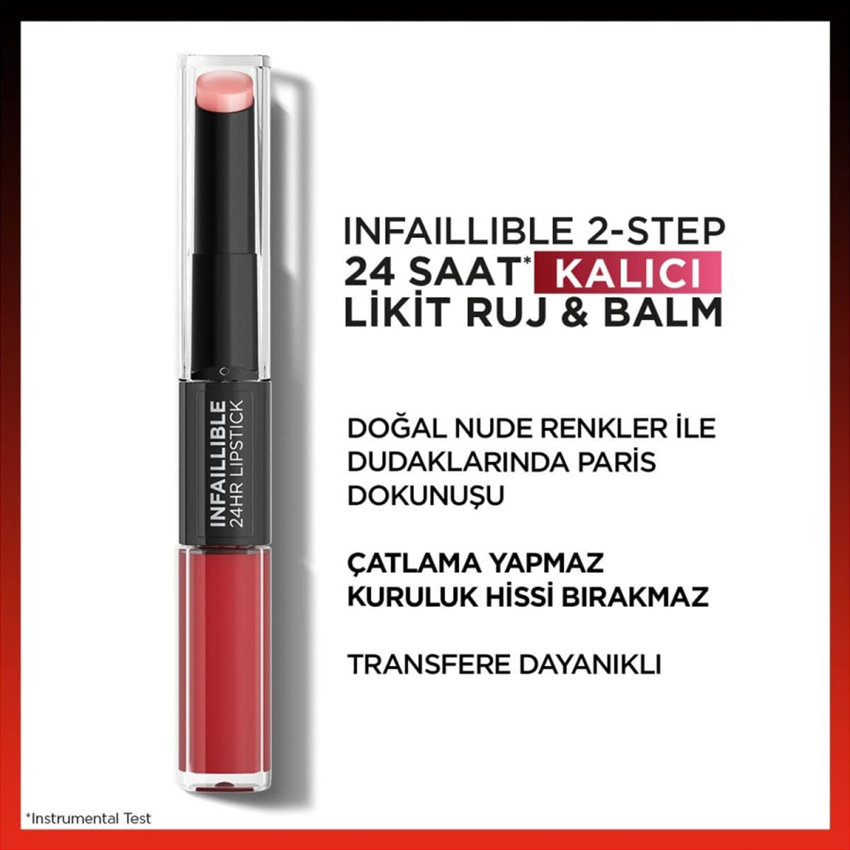 Ruj İnfaillible 24H 2 Steps 501 Timeless Red