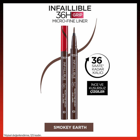 Eyeliner İnfaillible 36H Grip Micro 02 Smokey Earth