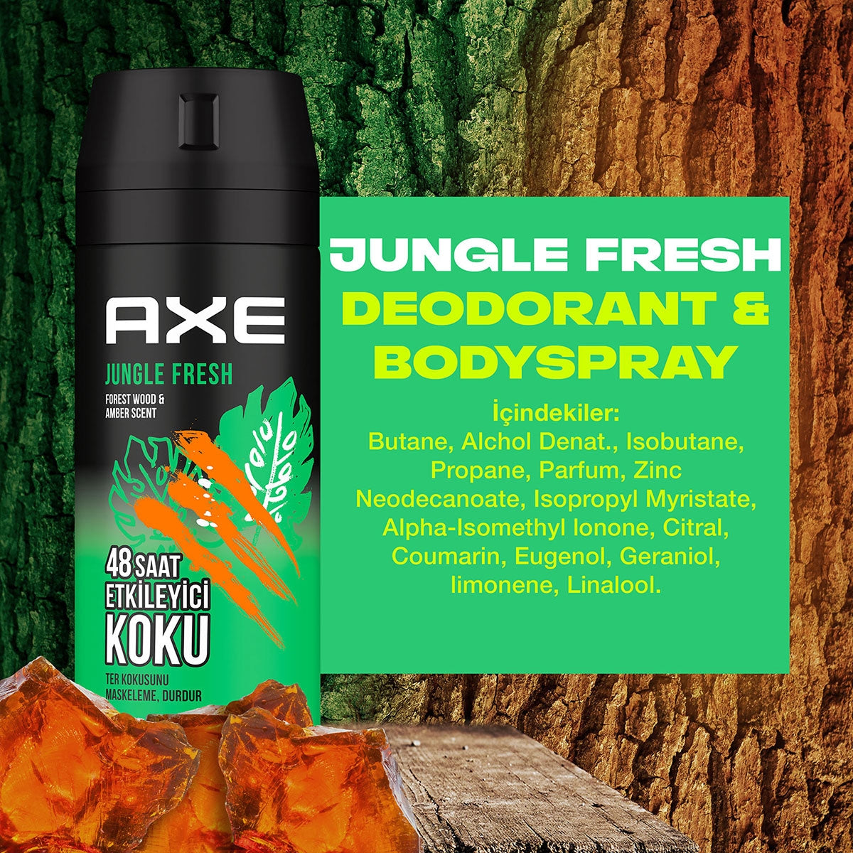 Erkek Deodorant Sprey Jungle Fresh 150 ml