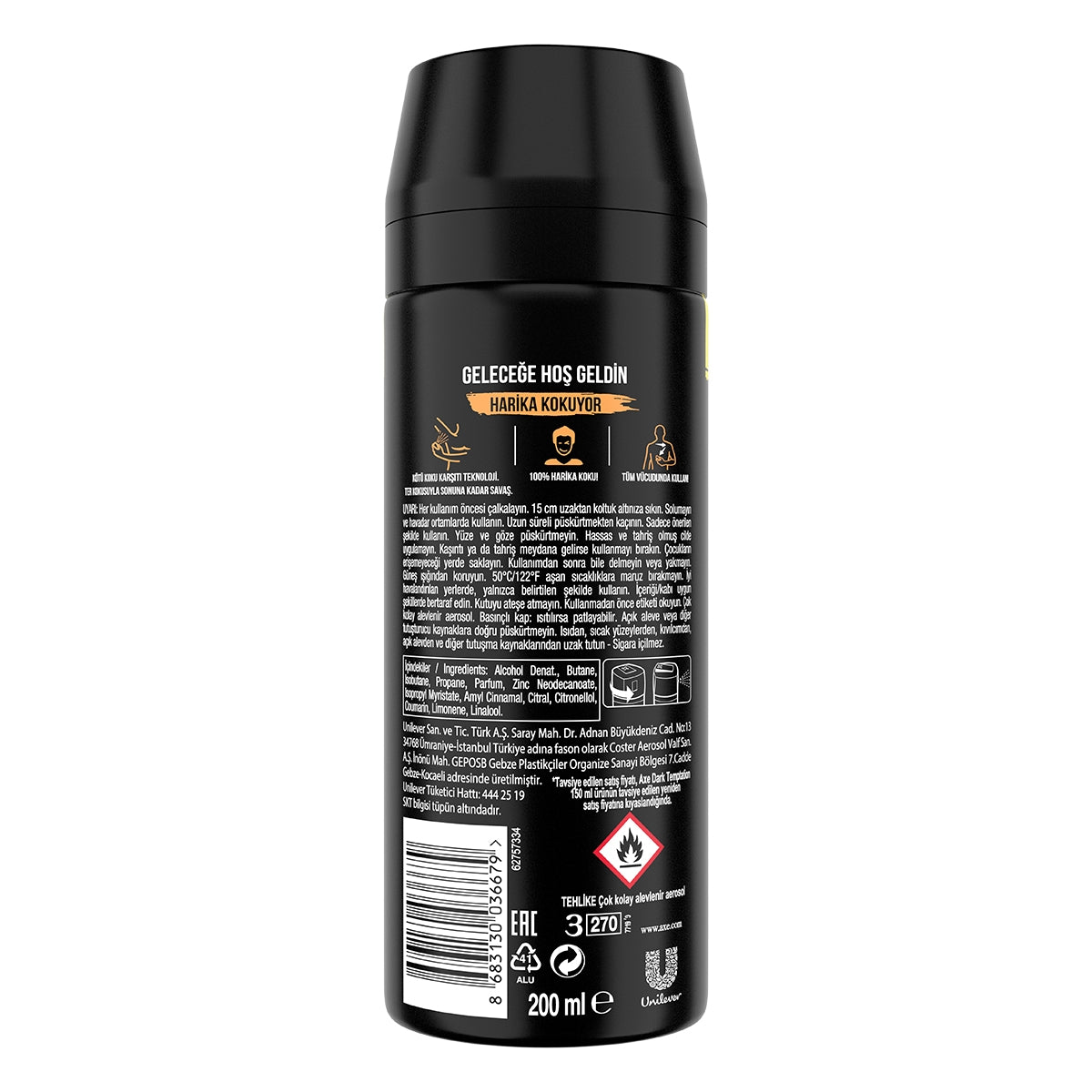 Erkek Deodorant Sprey Dark 200 ml