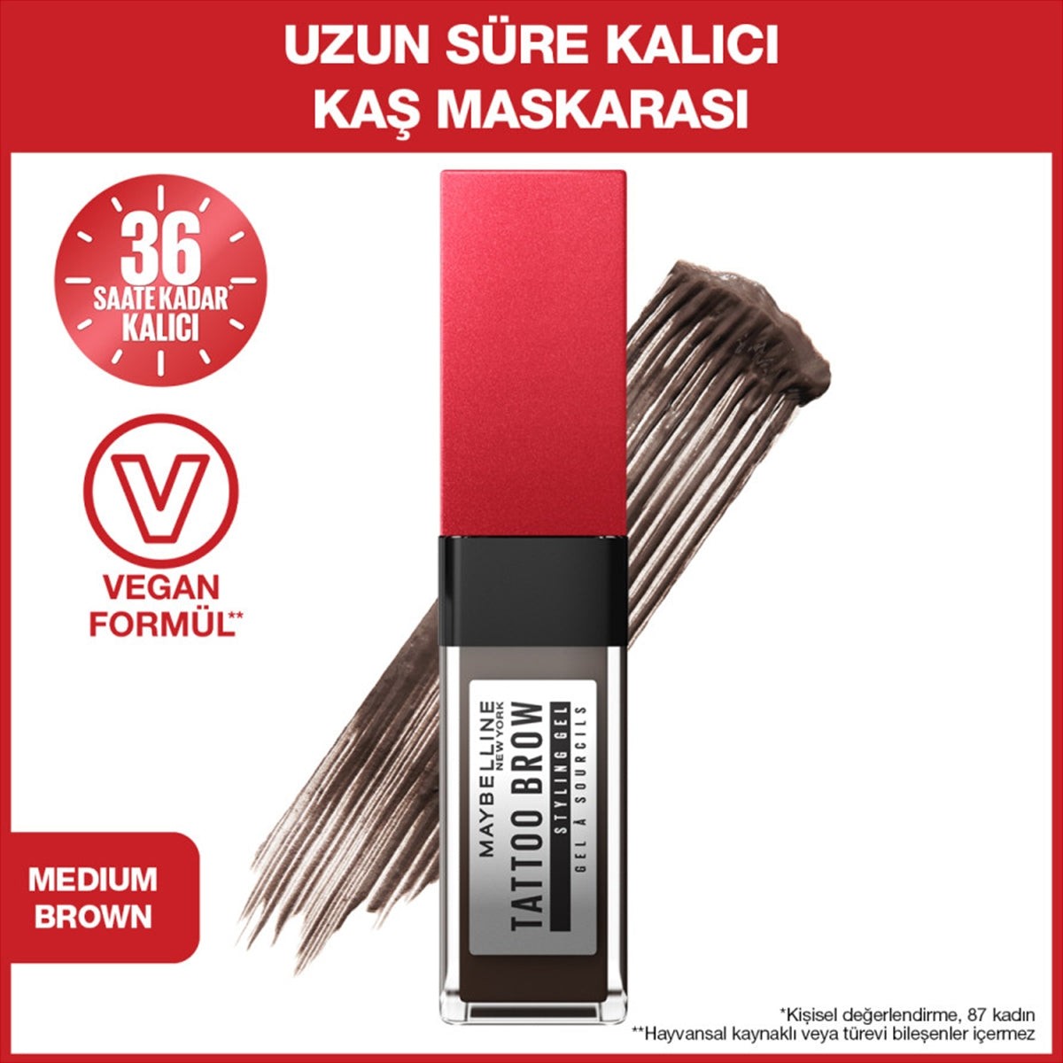 Kaş Maskarası Tattoo Brow 3 Day Jel Stayling 257 Medium Brown Kaş Maskarası Tattoo Brow 3 Day Jel Stayling 257 Medium Brown