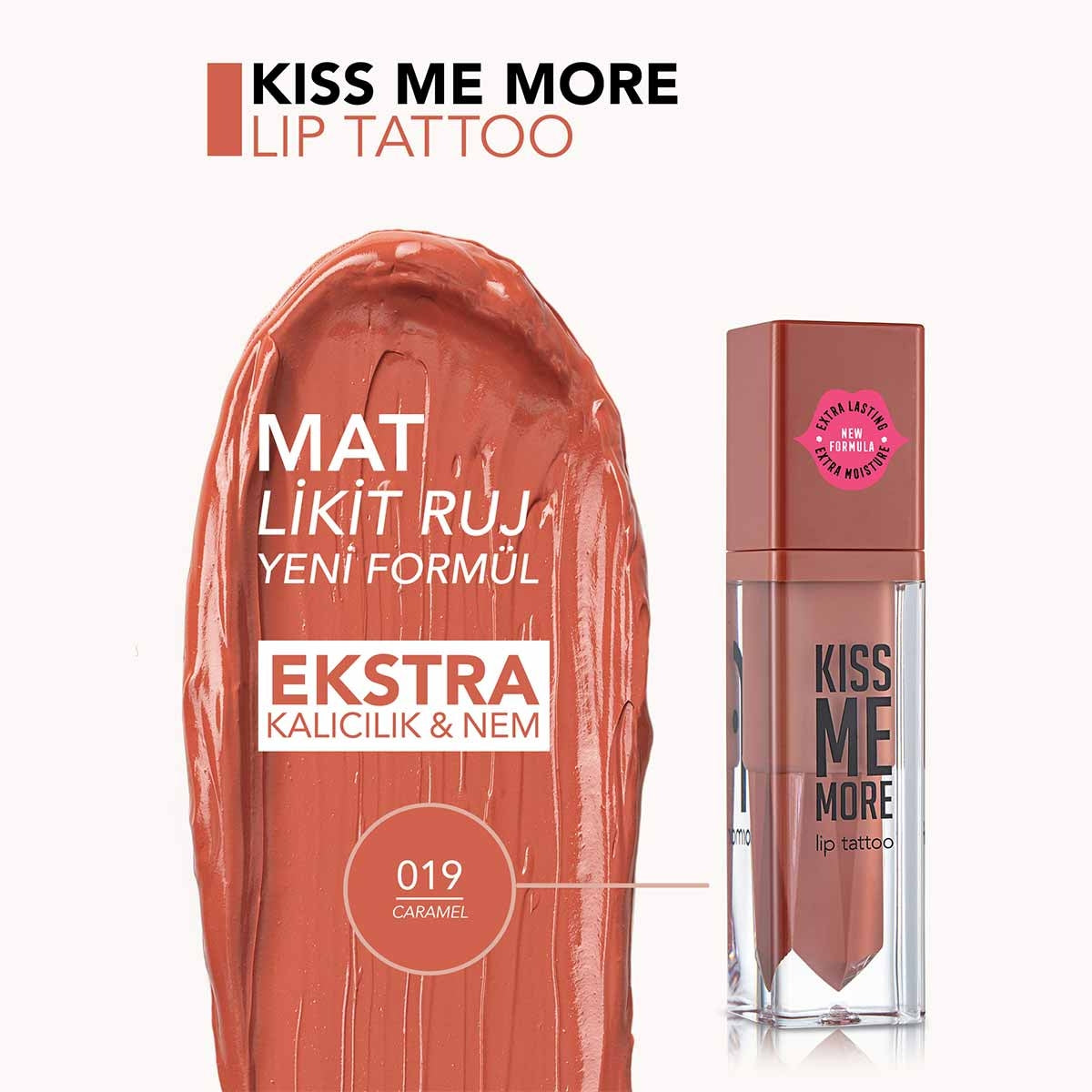 Ruj Kiss Me More 019 Caramel 3,8ml