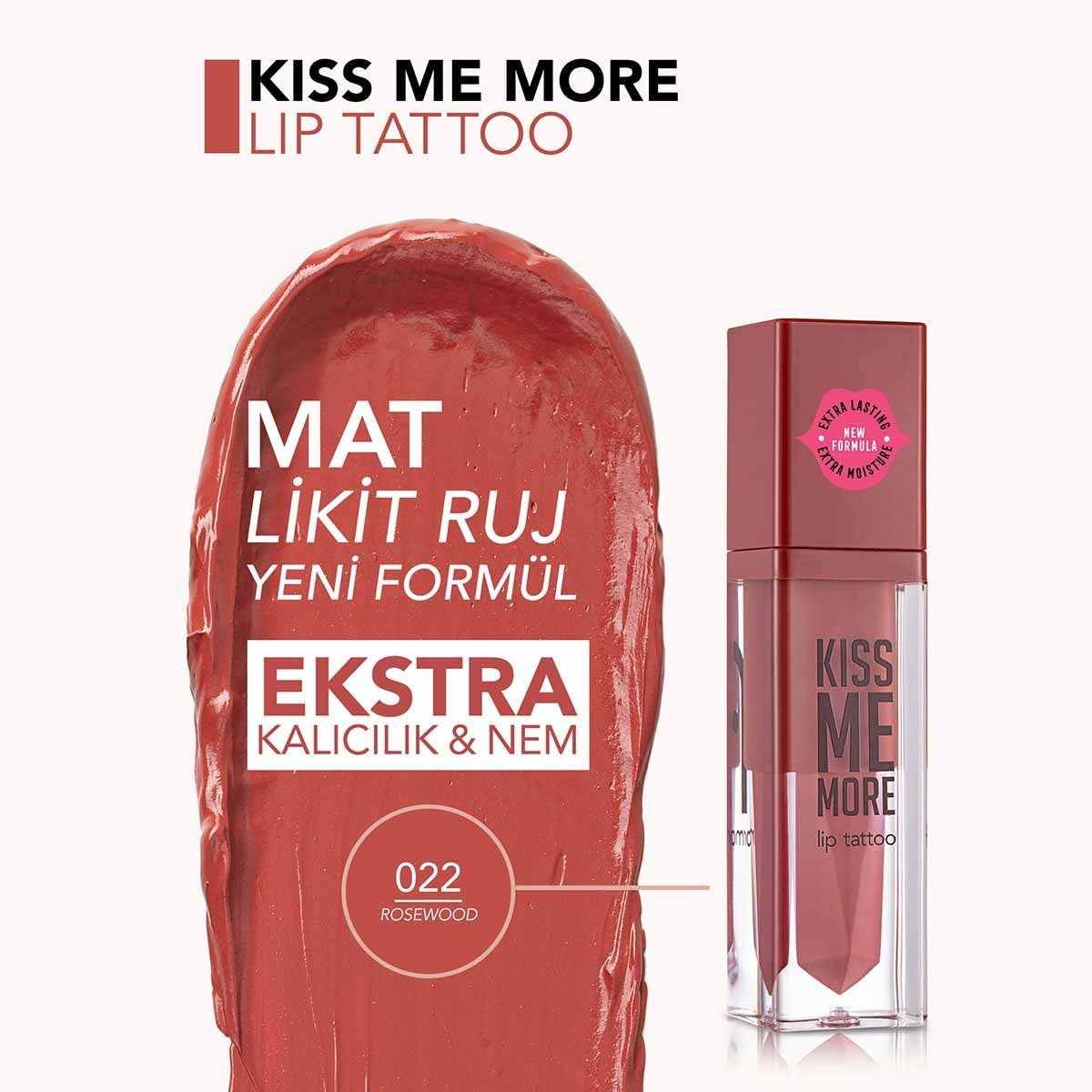 Ruj Kiss Me More 022 Rosewood 3,8ml