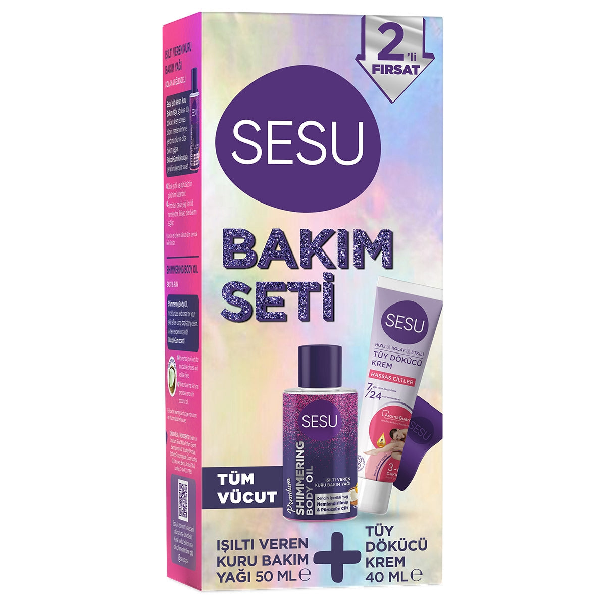 Tüy Dökücü Krem Hassas 40 ml + Body Shimmer Yağ 50 ml