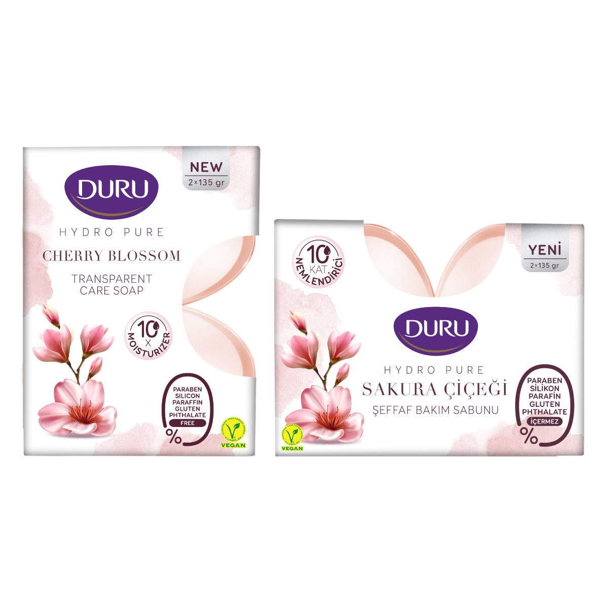 Hydra Pure Sakura Çiçeği Şeffaf Bakım Sabunu 2x135 Gr