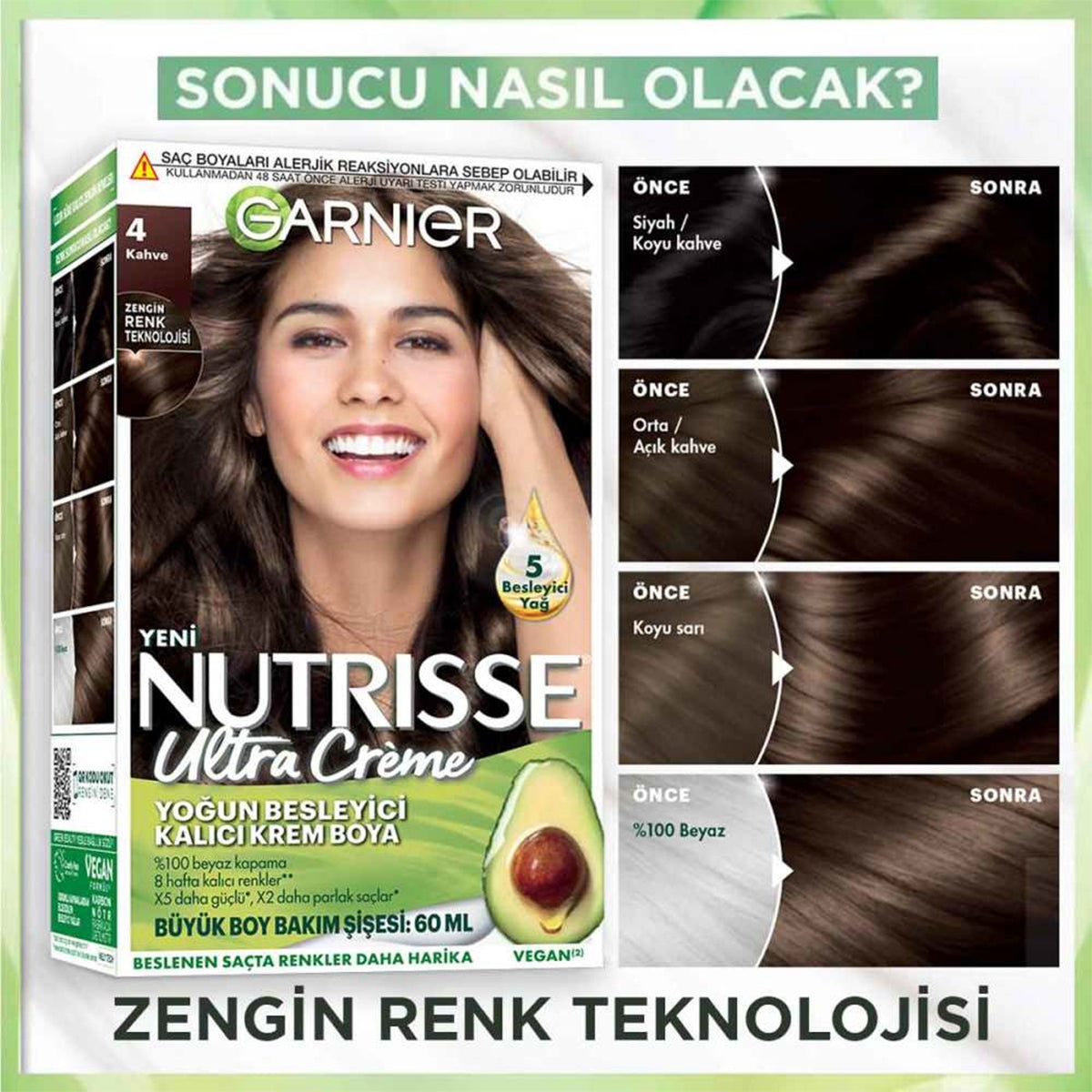 Saç Boyası Nutrisse Ultra Creme Kahve 4