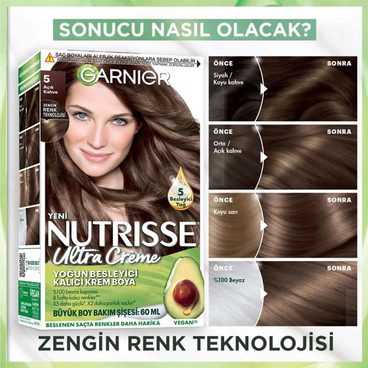 Saç Boyası Nutrisse Ultra Creme Açık Kahve 5