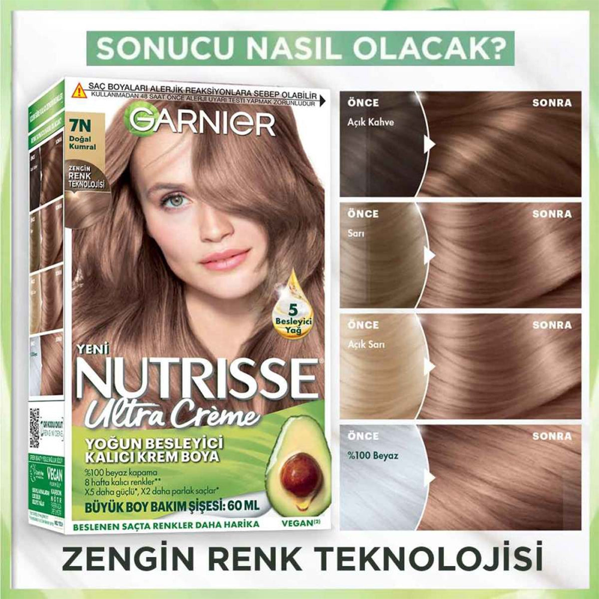 Saç Boyası Nutrısse Ultra Creme Kumral 7N