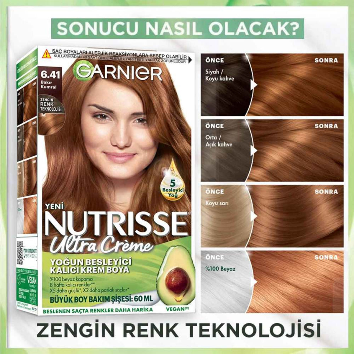 Saç Boyası Nutrisse Bakır Kumral 6-41