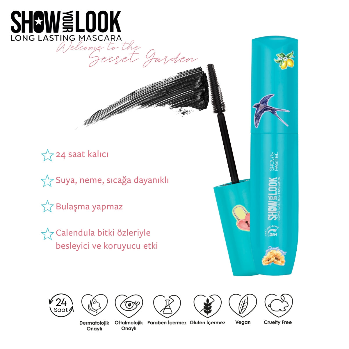 Show By Pastel Show Your Look 24H Long Lastıng Volume Maskara Secret Garden 9ml