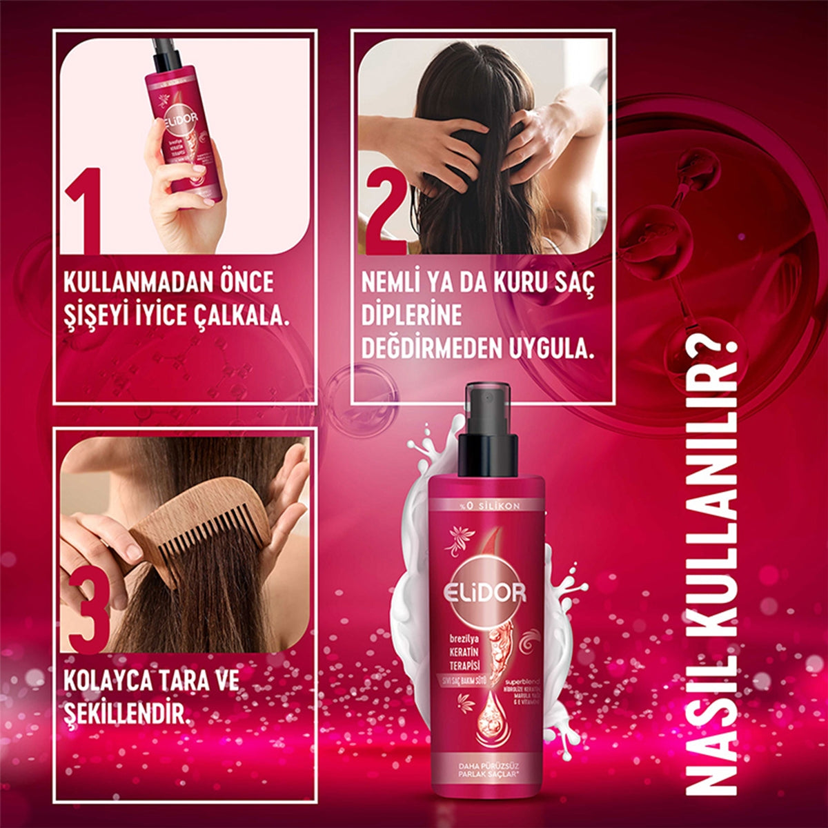 Sıvı Saç Bakım Sütü Brezilya Keratin Terapisi 200 ml