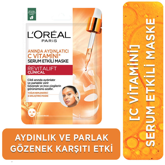 Revitalift Clinical Kağıt Yüz Maskesi C Vitamini