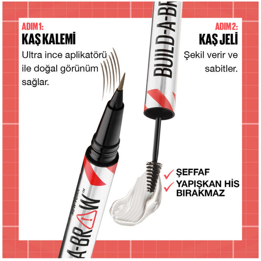 Build a Brow 2in1 Kaş Kalemi ve Jeli Soft Brown 255