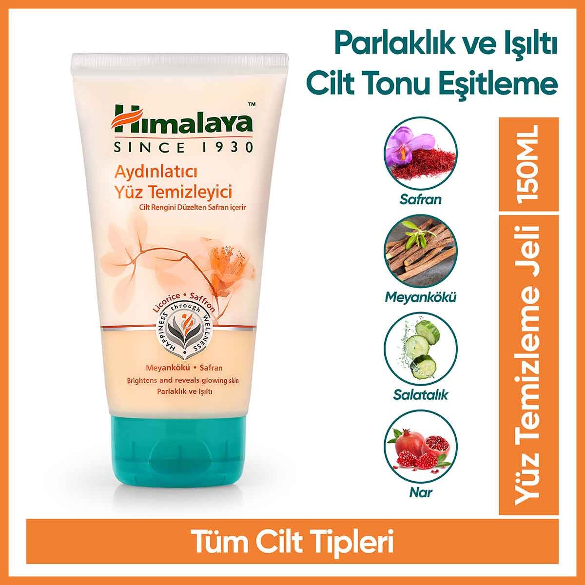 HIMALAYA YUZ TEMIZLEME JELI AYDINLATICI SAFRAN 150 ML