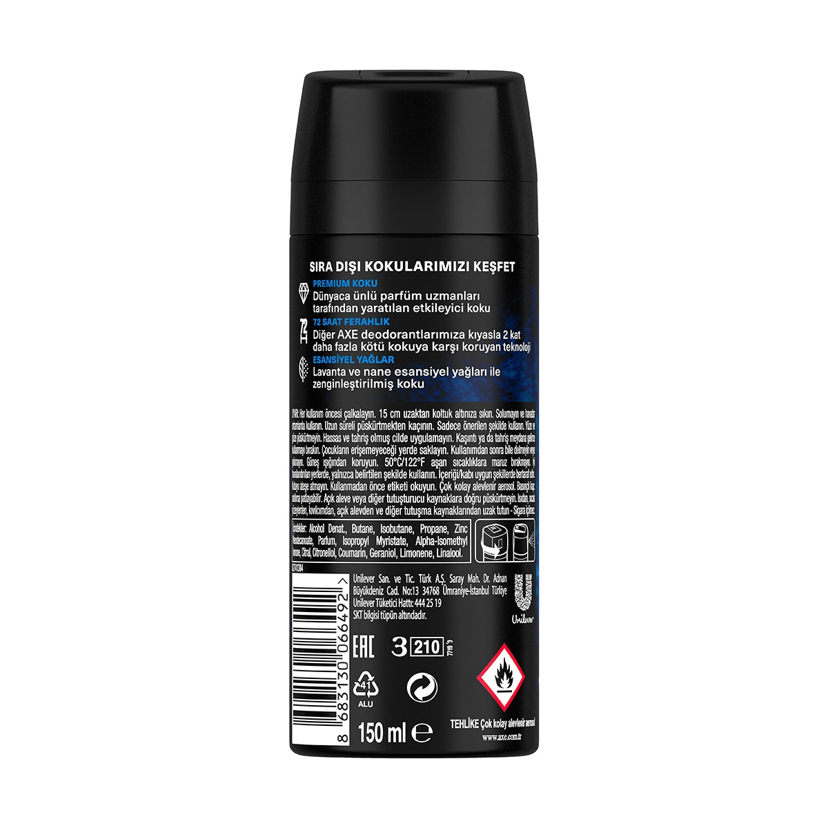 Erkek Deodorant Sprey Blue Lavander 150 ML