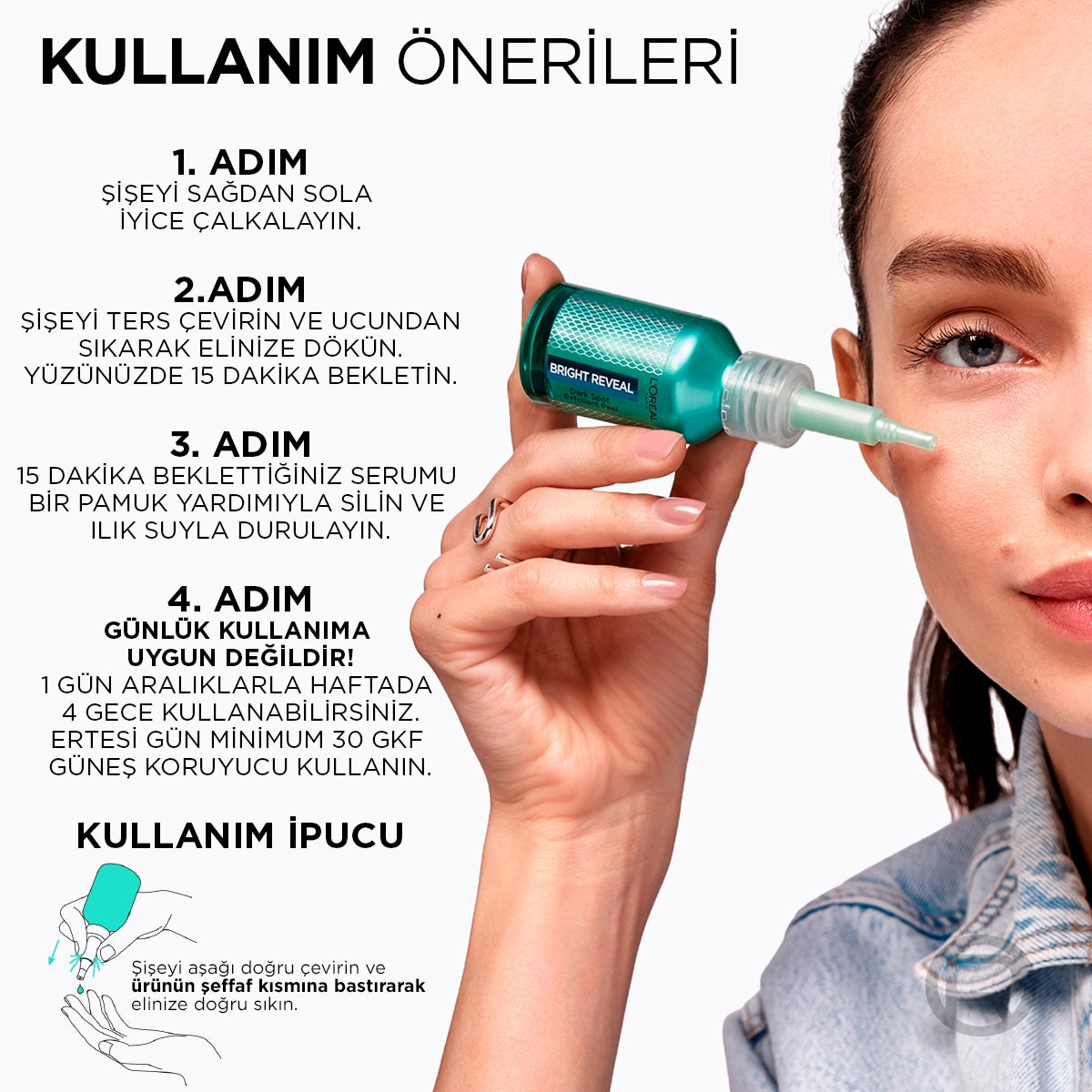 Bright Reveal Koyu Lekelere Karşı Hızlı Etkili Yenileyici Peeling Serum 25% [AHA + BHA + PHA] 25ml