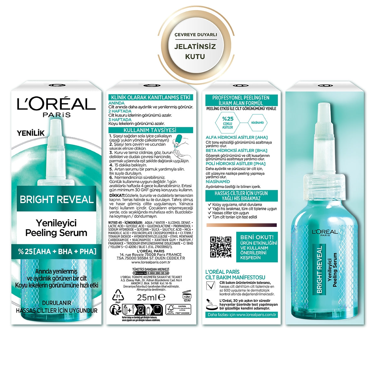 Bright Reveal Koyu Lekelere Karşı Hızlı Etkili Yenileyici Peeling Serum 25% [AHA + BHA + PHA] 25ml