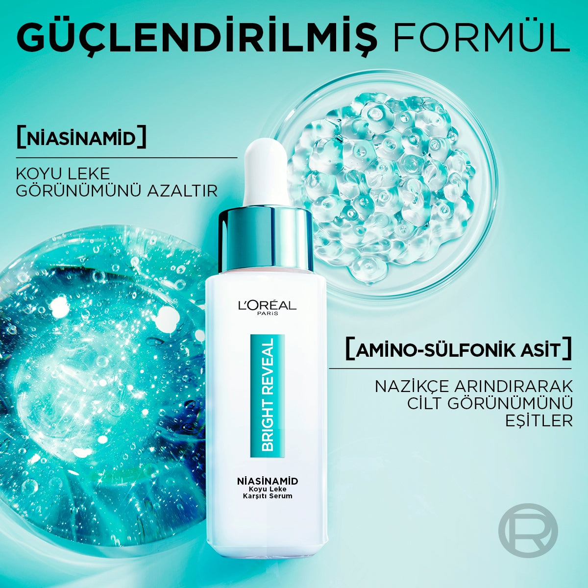 Bright Reveal Sivilce, Güneş, Yaşlanma Lekelerinde Etkili Koyu Leke Karşıtı Serum 10%Niasinamid 30ml