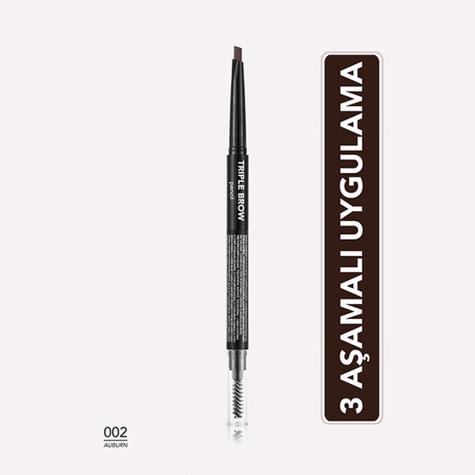 Flormar Kaş Kalemi Triple Brow Kremsi Dokulu 02 Auburn