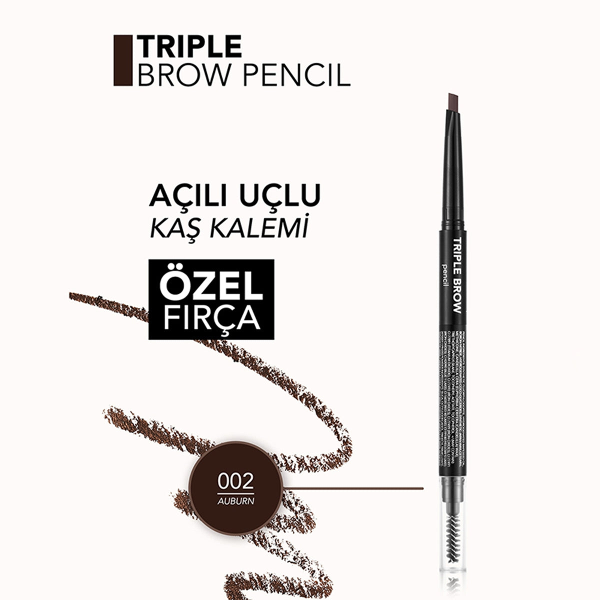 Flormar Kaş Kalemi Triple Brow Kremsi Dokulu 02 Auburn