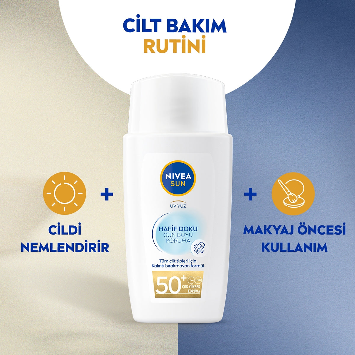 YUZ GUNES KREMI HAFİF DOKULU SPF50 40 ML