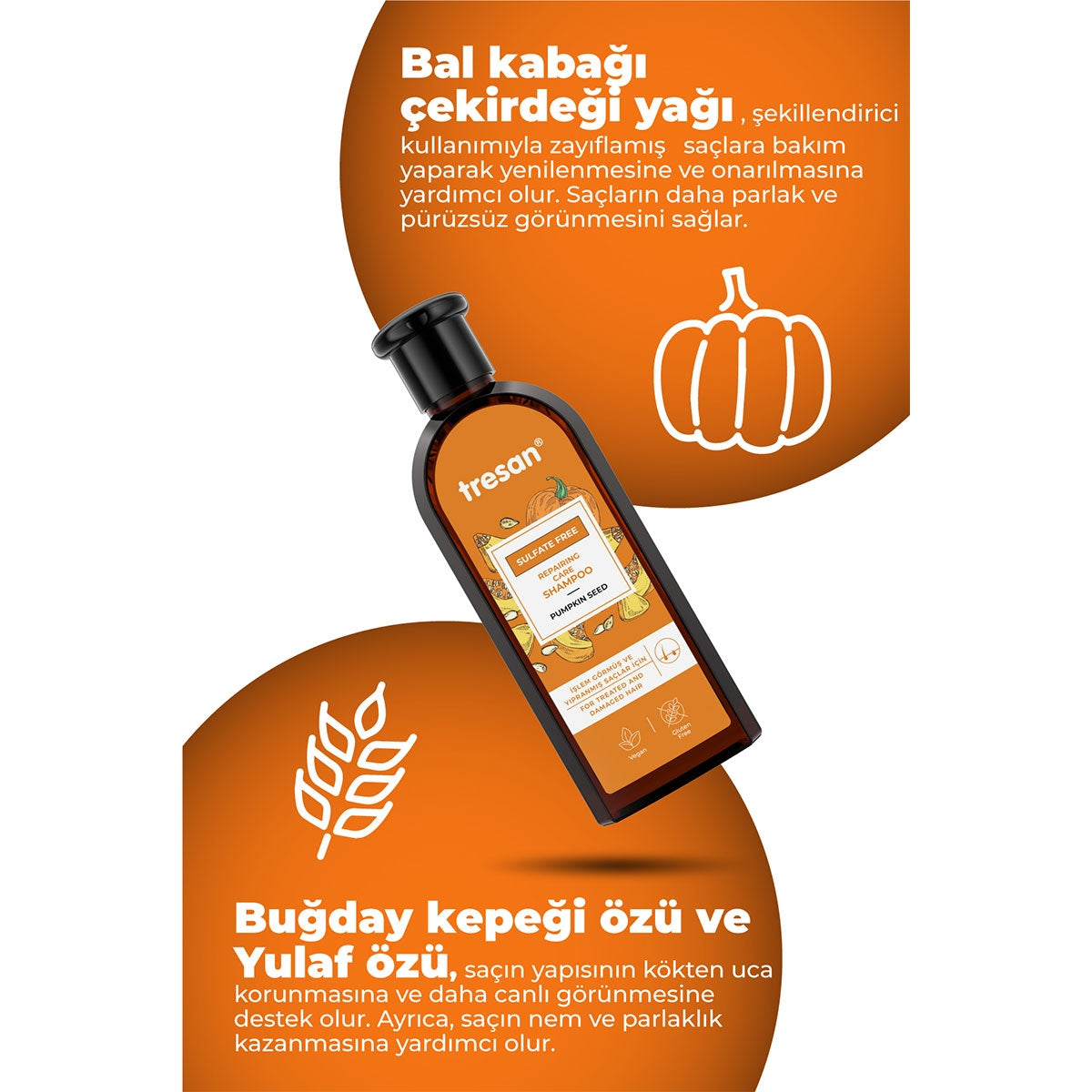 Şampuan Bal Kabağı Çekirdeği Onarıcı Sülfatsız 300 ml