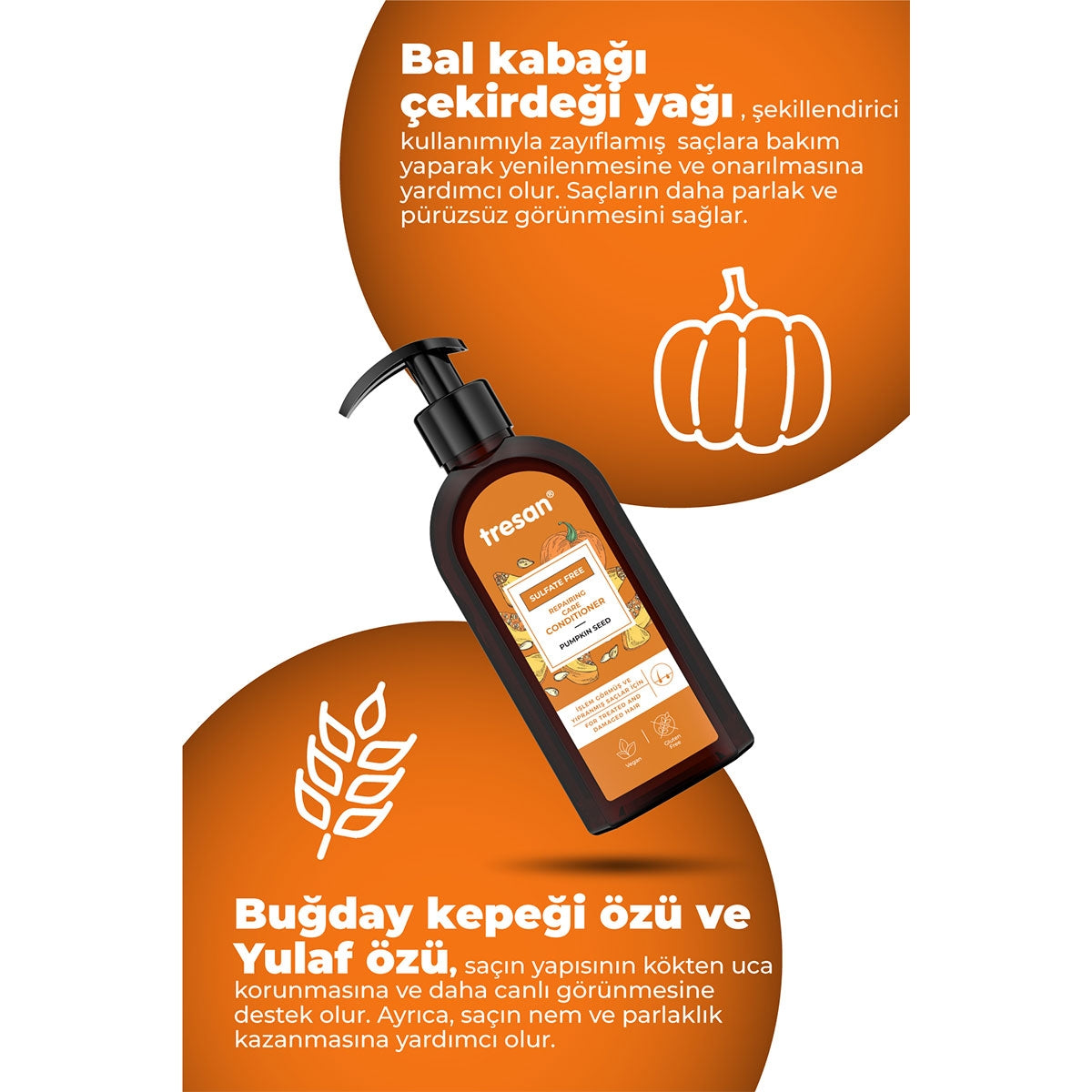 Saç Kremi Bal Kabağı Çekirdeği Onarıcı Sülfatsız 300 ml