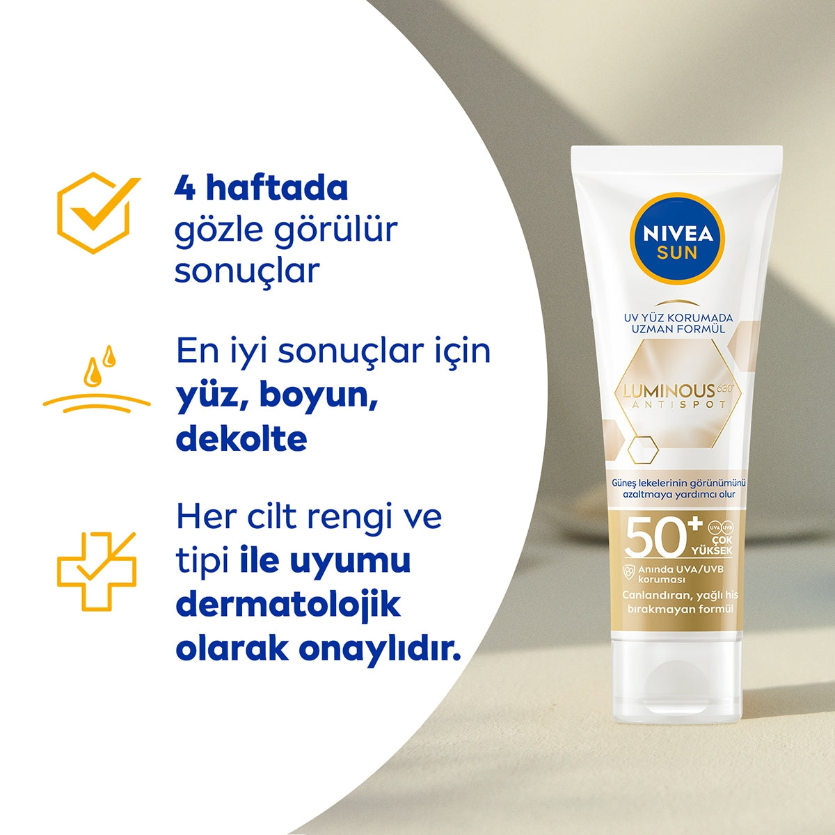 YUZ GUNES KREMI LUMINOUS630 LEKE KARŞITI SPF50 40 ML