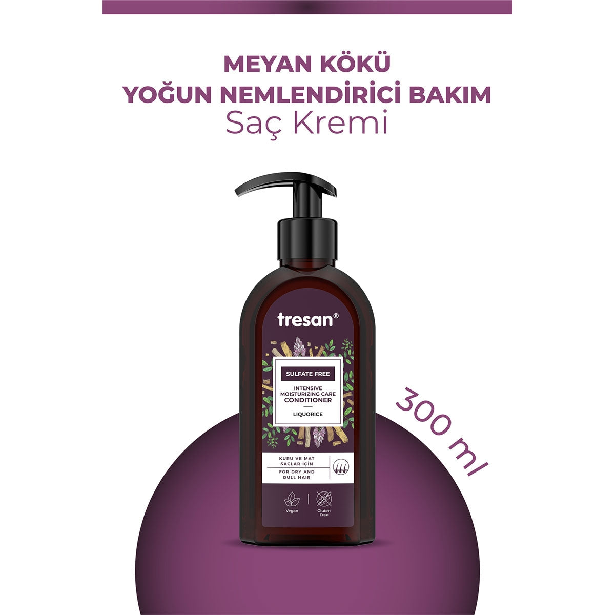 Saç Kremi Meyan Kökü Yoğun Nemlendirici Sülfatsız 300 ml