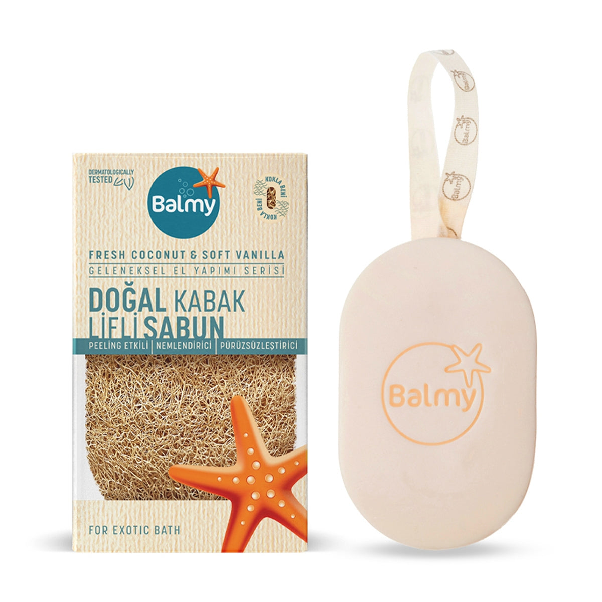 Sabun Doğal Kabak Lifli Fresh Coconut & Soft Vanilla