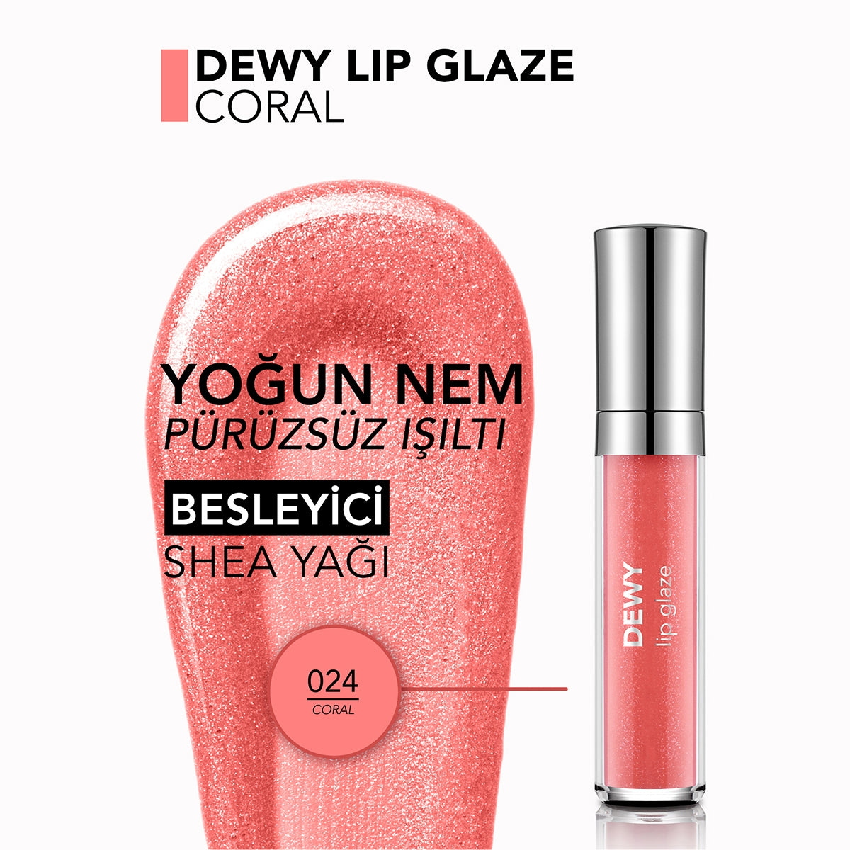 Dudak Parlatıcısı Dewy Glaze 24 Coral