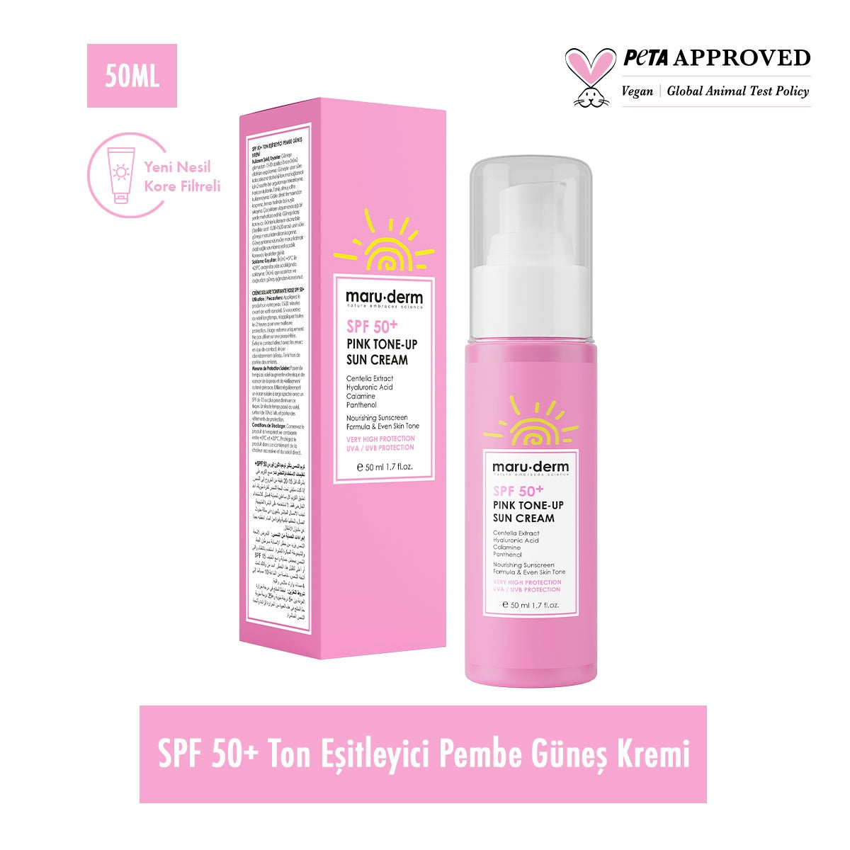 Pembe Ton Eşitleyici Güneş Kremi SPF50+ 50 ml