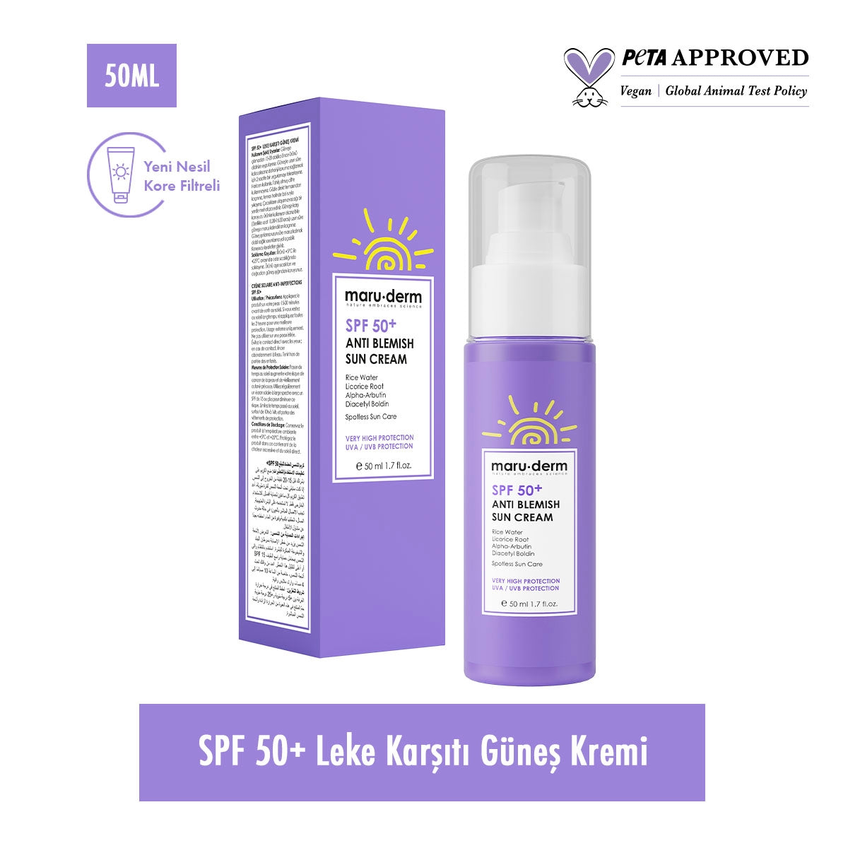 Leke Karşıtı Güneş Kremi SPF50+ 50 ml