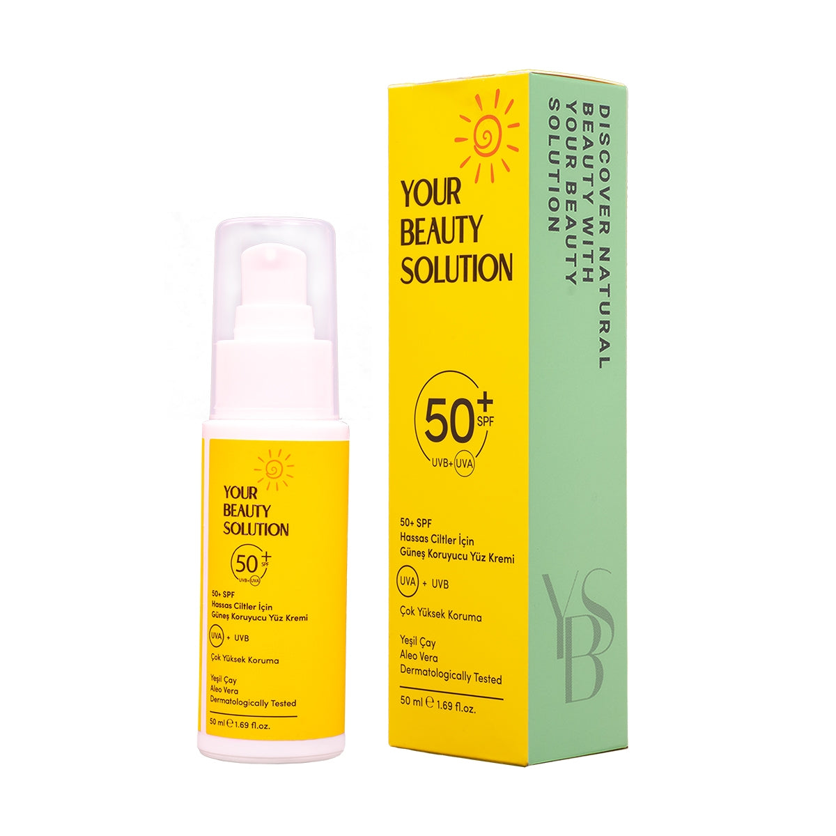 YOUR BEAUTY SOLUTION SPF50 Hassas Ciltler İçin Yüz Gün Koruyucu 50 ML