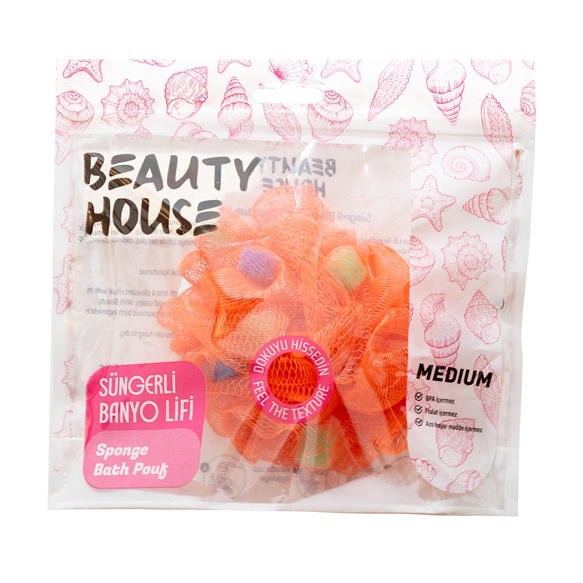 Beauty House Süngerli Banyo Lifi Medium- Turuncu