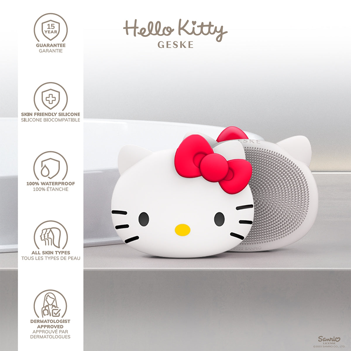 Yüz Temizleme Fırçası 3 Fonksiyonlu Hello Kitty Beyaz