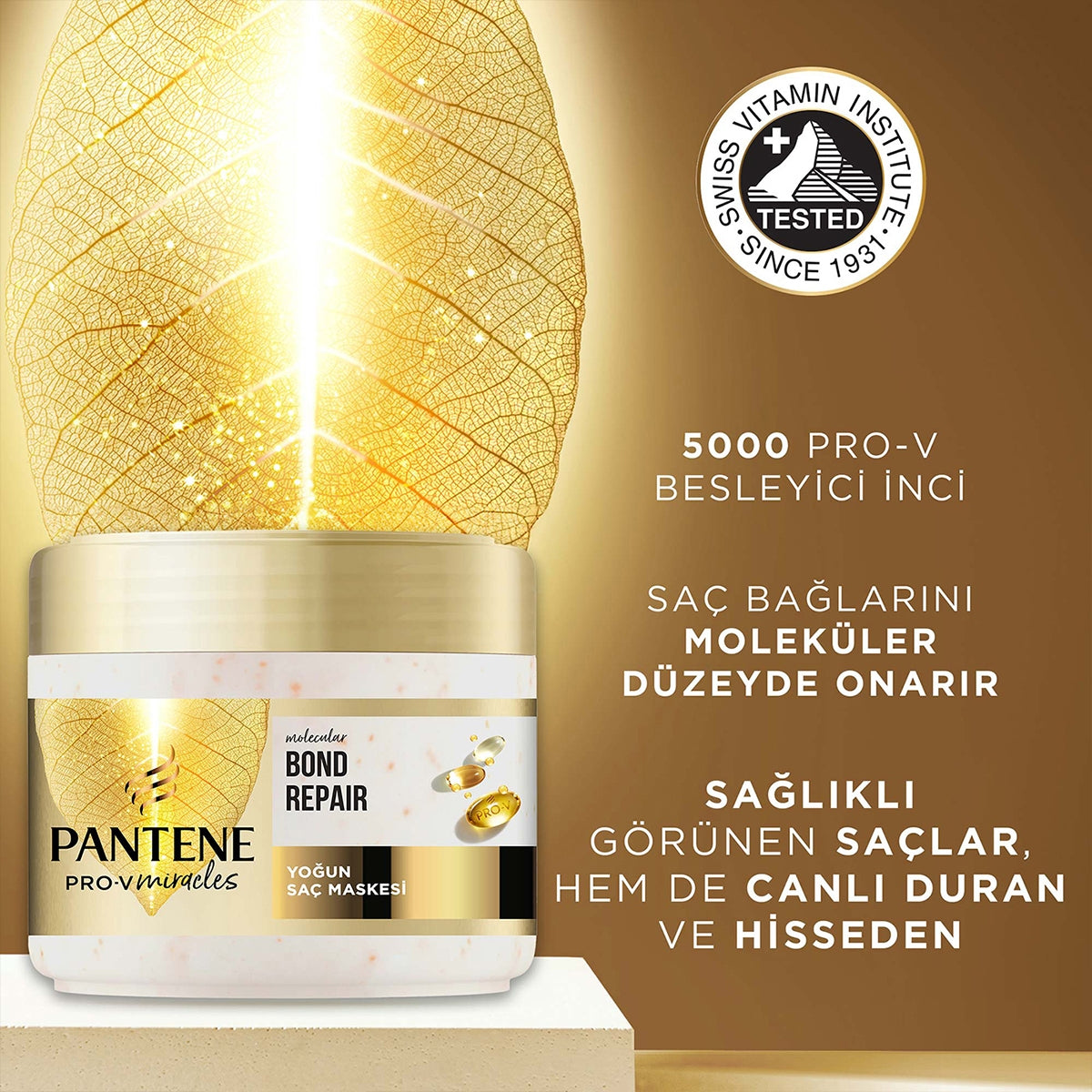 Pro-V Miracles Molecular Bond Repair Yıpranmış Saçlar İçin Saç Maskesi 300 Ml