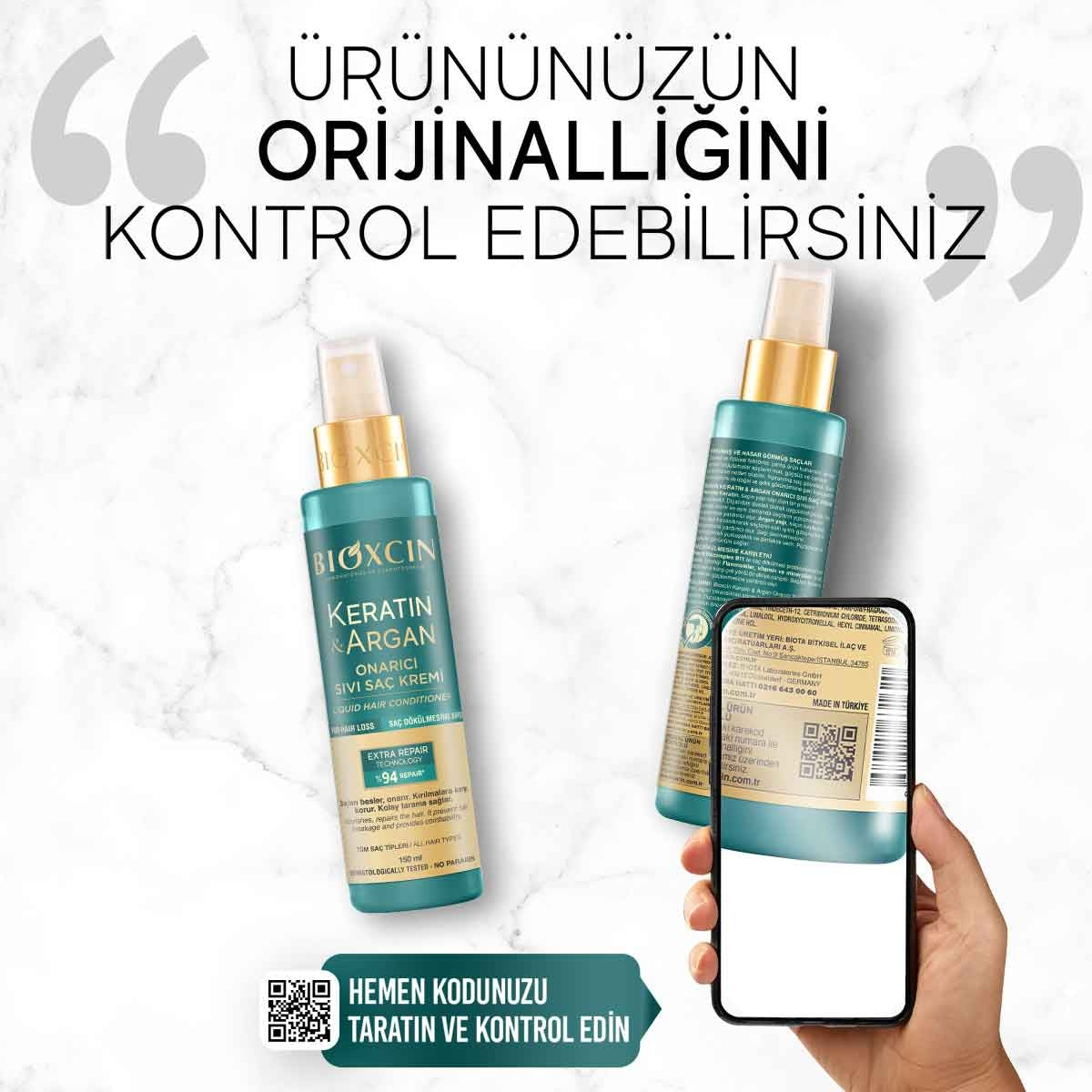 Keratin & Argan Onarıcı Sıvı Saç Kremi 150 Ml