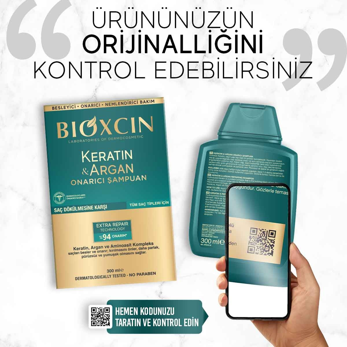 Keratin & Argan Onarıcı Şampuan 300 Ml