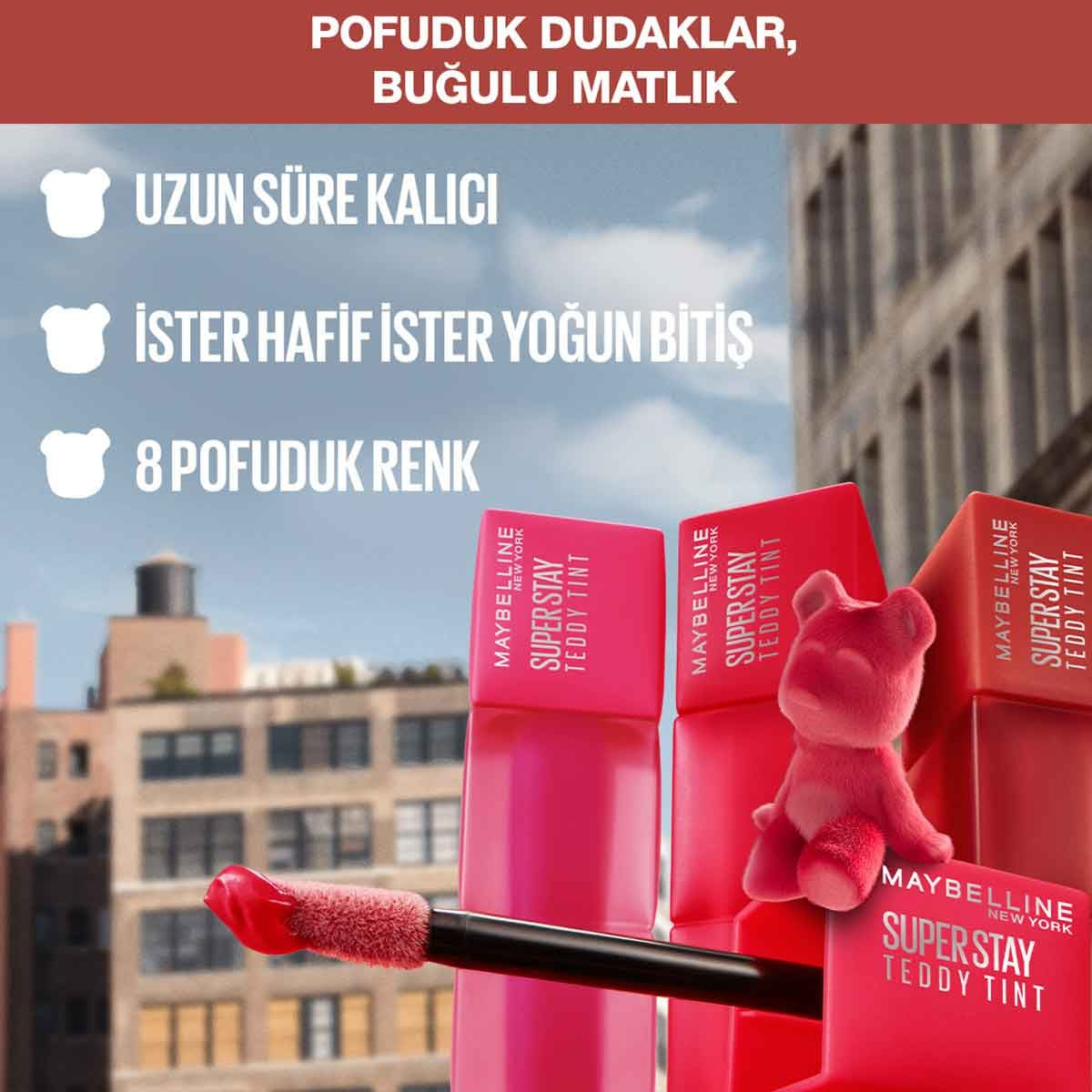 Maybelline Super Stay Teddy Tint Uzun Süre Kalıcı Likit Mat Tint 55- Knee High