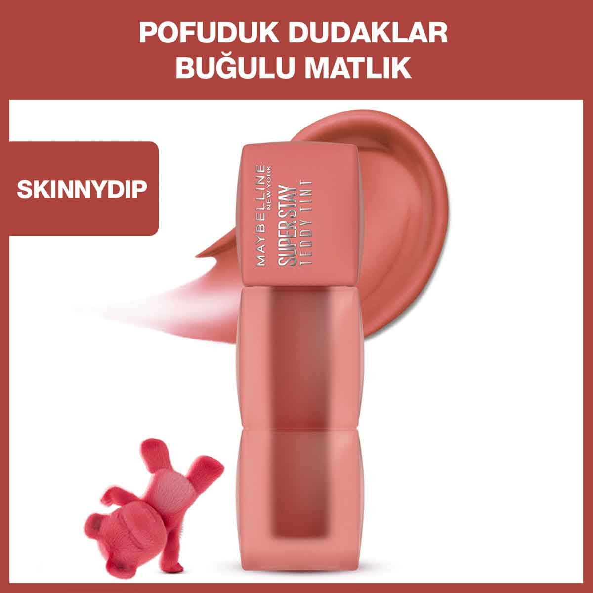 Maybelline Super Stay Teddy Tint Uzun Süre Kalıcı Likit Mat Tint 15- Skinny Dip